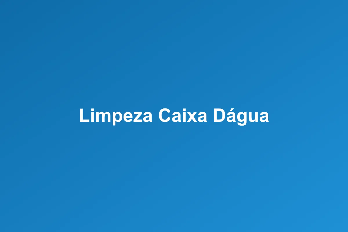Limpeza de caixa d'água em Belo Horizonte